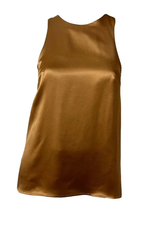 Estor Silk Tank Top - Camel