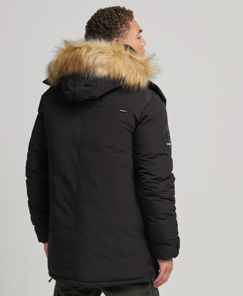 Faux Fur Hooded Everest Parka Jacket | Black