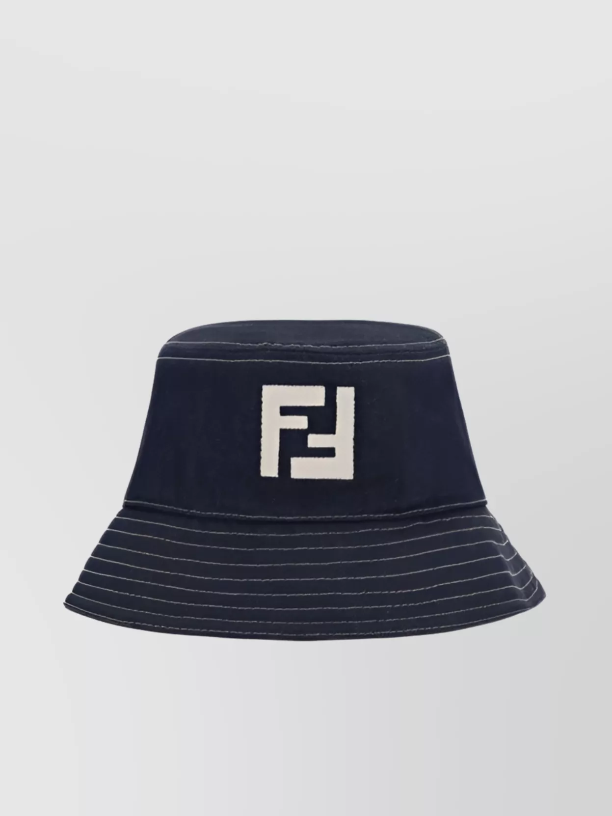 Fendi   Stitched cotton bucket hat monochrome