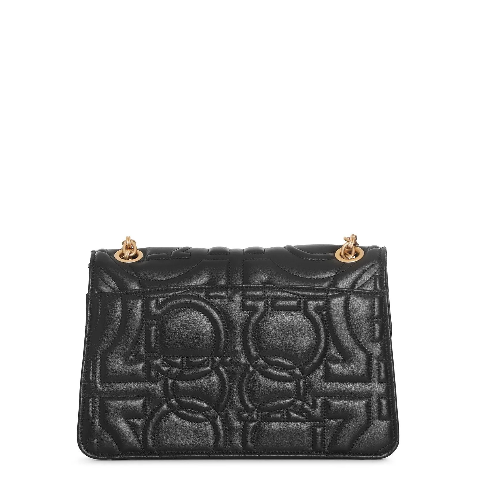 Ferragamo Gancino Quilting black leather shoulder bag