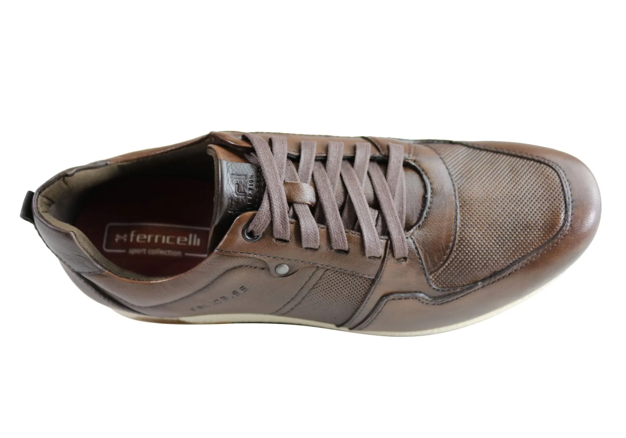 Ferricelli Oscar Mens Leather Lace Up Casual Shoes Made In Brazil