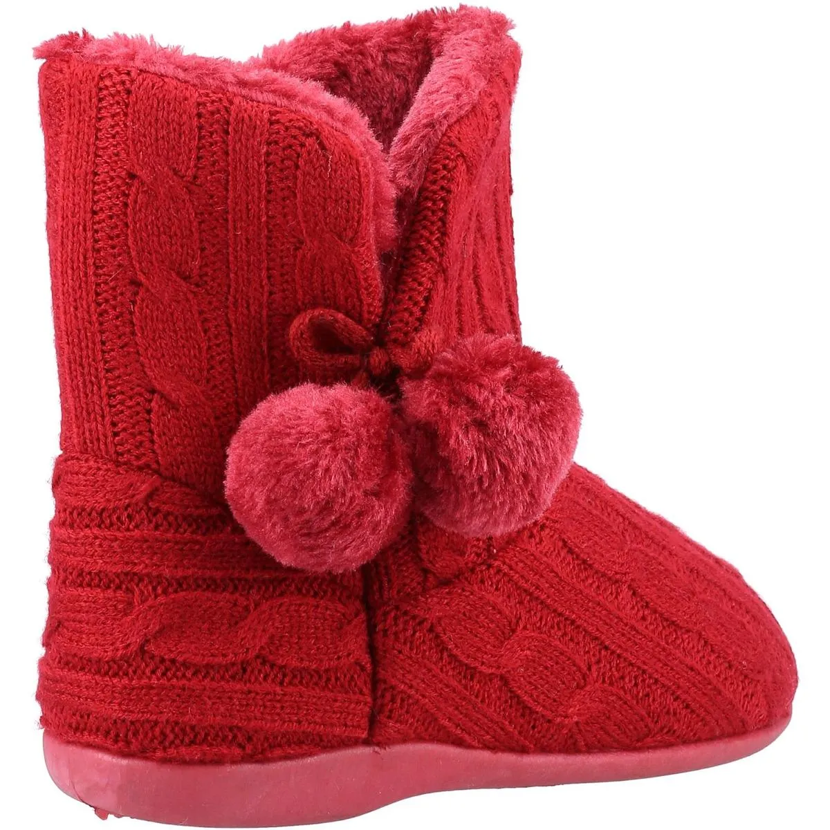 Fleet & Foster Apple Knitted Bootie Slipper Burgundy