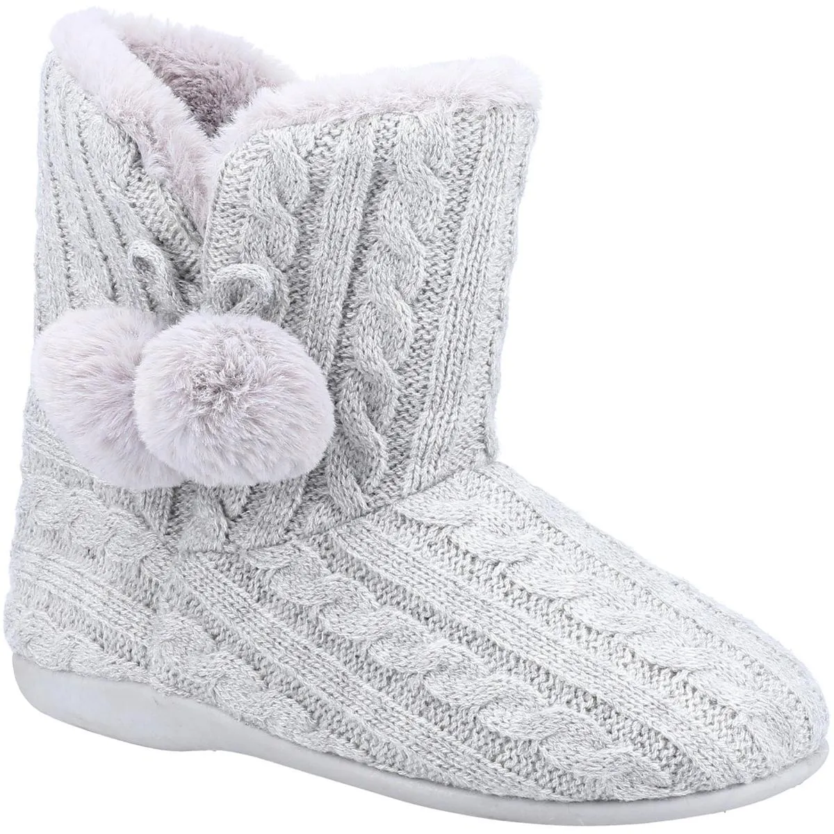 Fleet & Foster Apple Knitted Bootie Slipper Grey