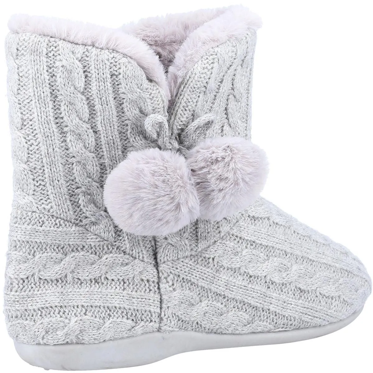 Fleet & Foster Apple Knitted Bootie Slipper Grey