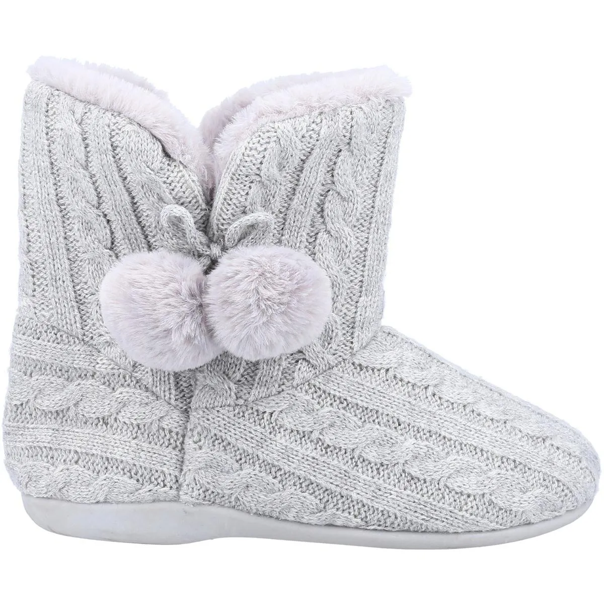 Fleet & Foster Apple Knitted Bootie Slipper Grey