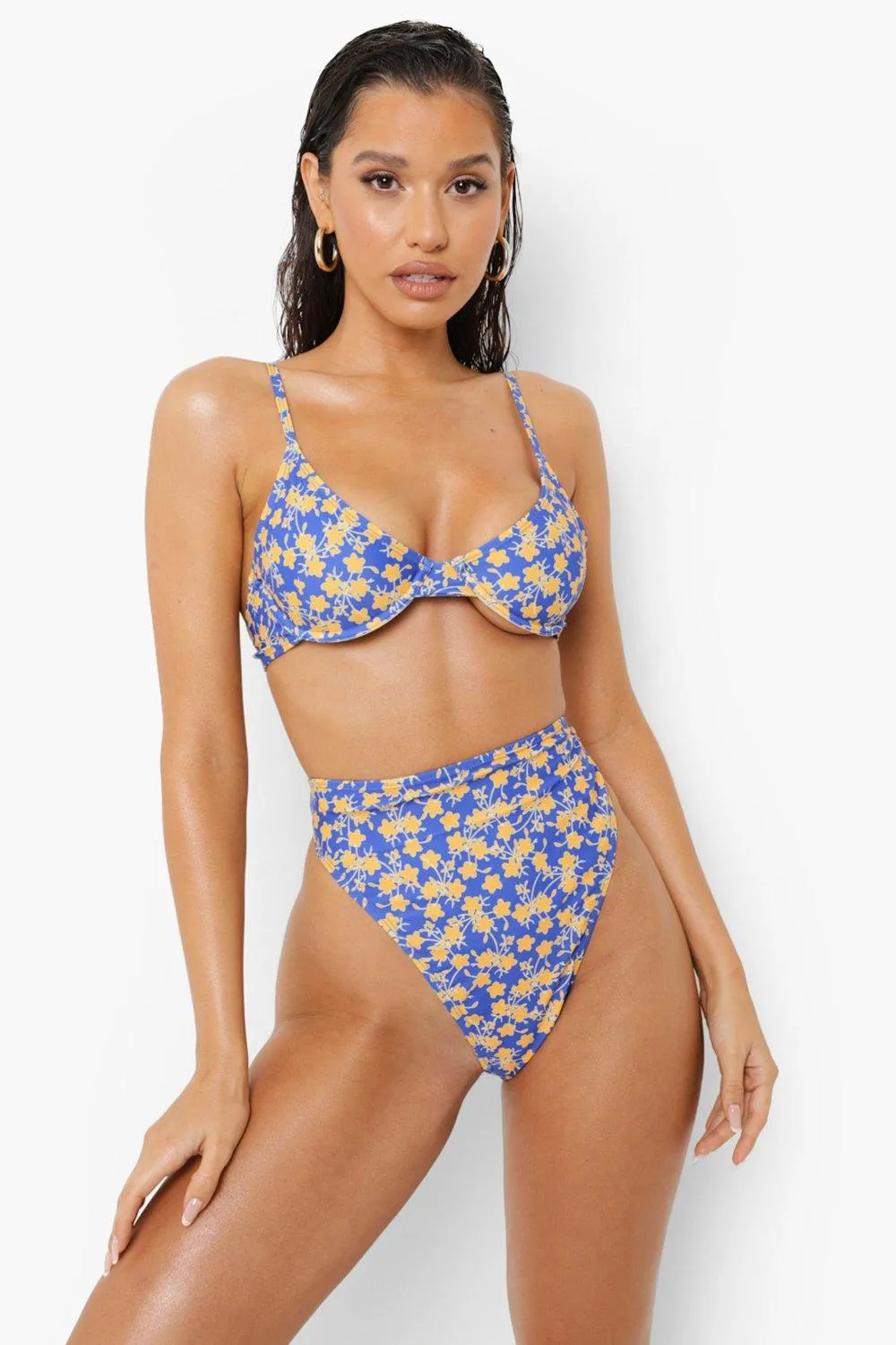 Floral High Waist Bikini Brief