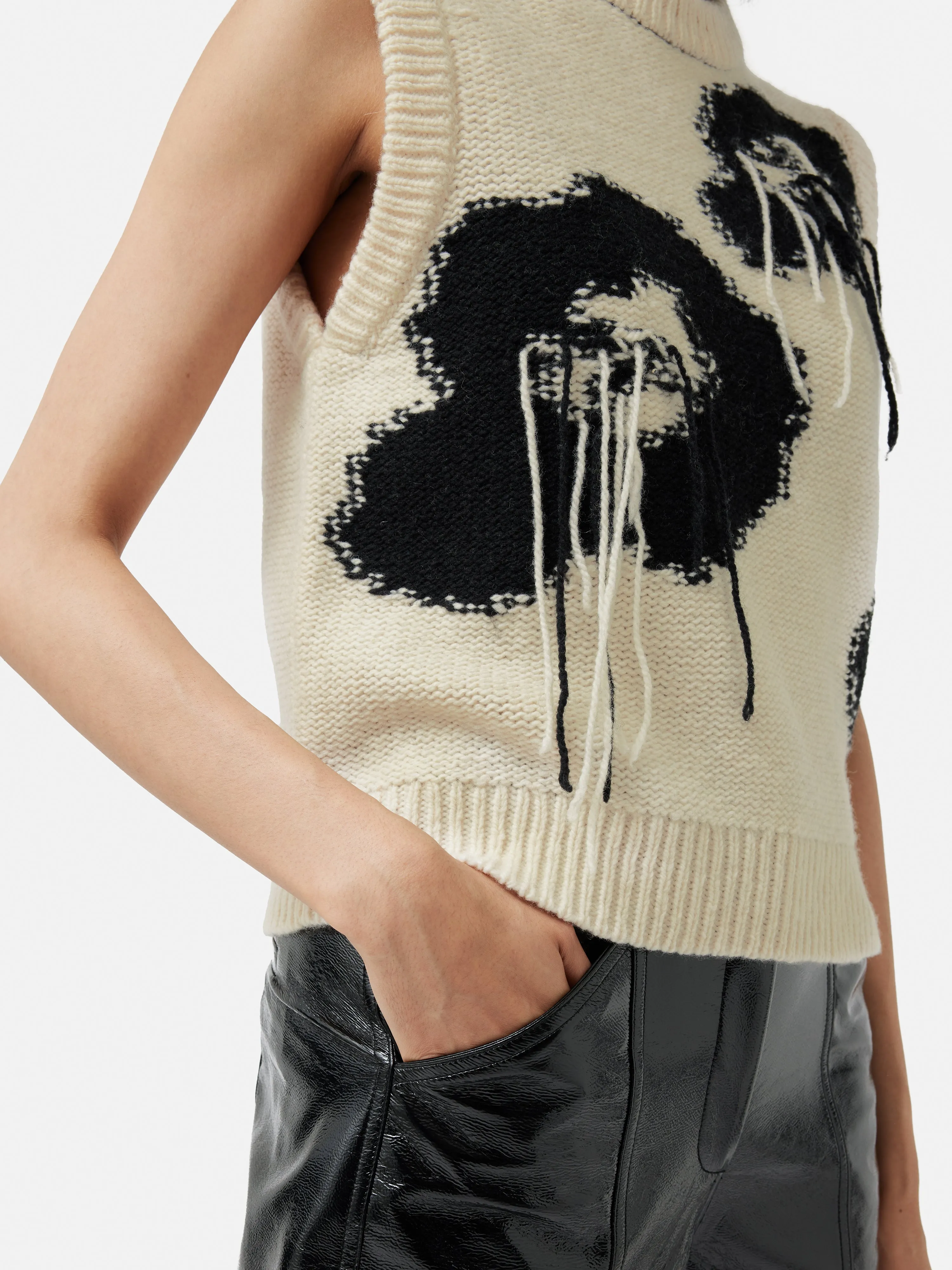 Floral Intarsia Tank | Monochrome