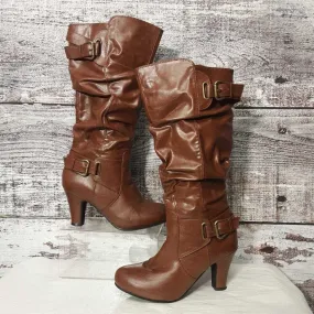 FRANCESCAS FLORA BROWN BOOT SIZE 8.5 TCC