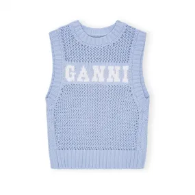 GANNI Cotton Rope Vest (Powder Blue)