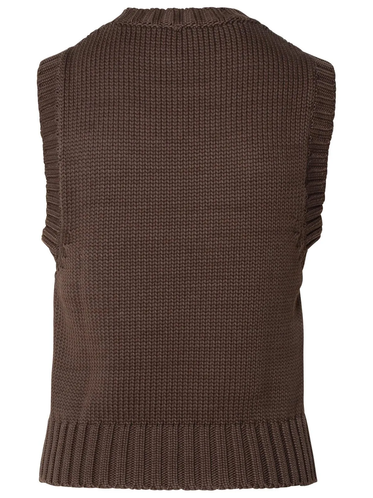 GANNI    Ganni Brown Cotton Blend Vest