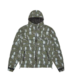 GATOR CAMO HOODED WINDBREAKER JACKET - GREEN