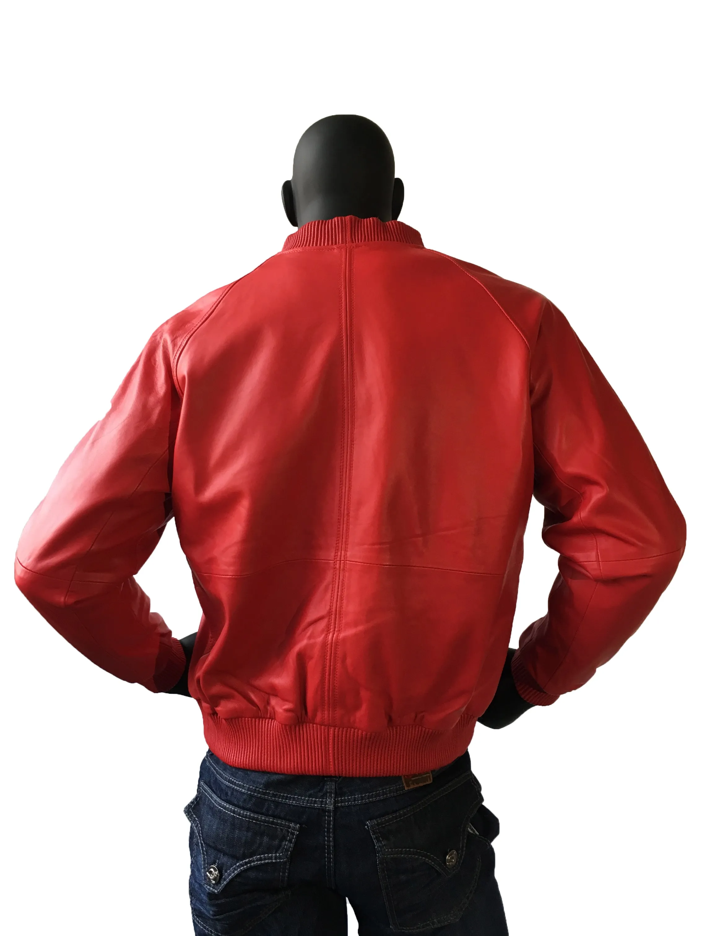 Genuine Lambskin Leather Baseball Varsity Jacket Style #1051 (Part 2 Of Colors)