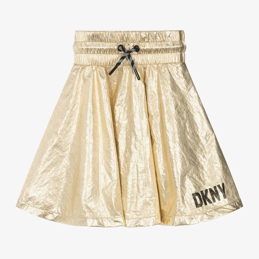 Girls Gold Metallic Skirt