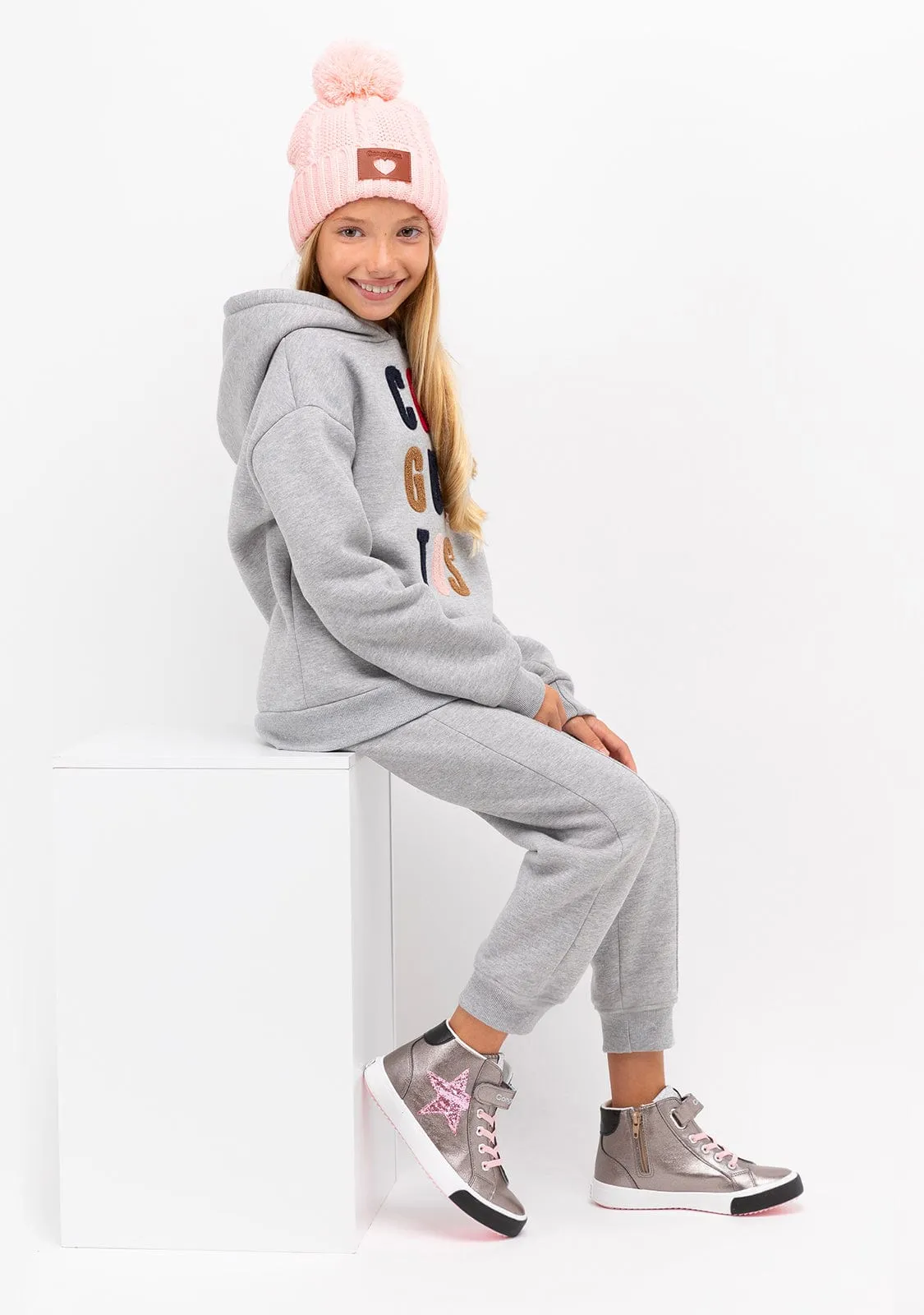 Girl's Grey Basic Joggers