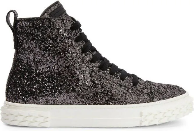 Giuseppe Zanotti Eco-Blabber glitter high-top sneakers Black