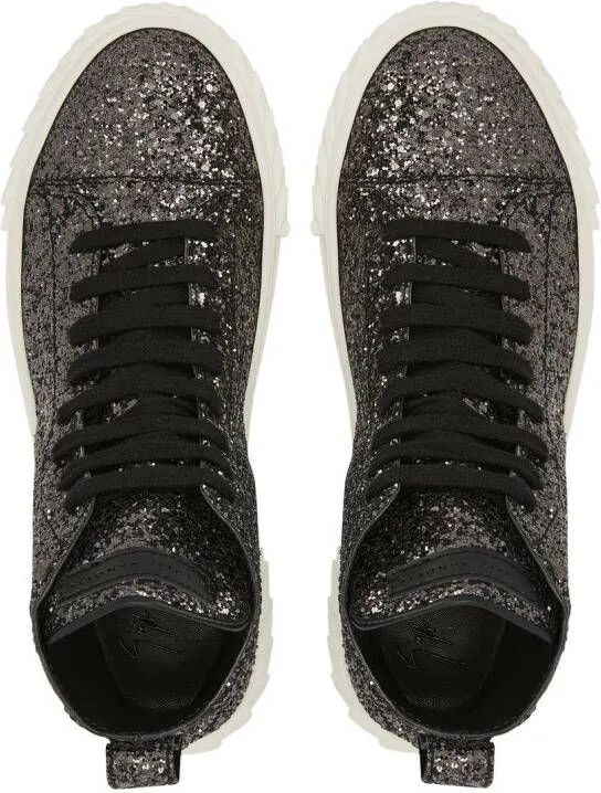 Giuseppe Zanotti Eco-Blabber glitter high-top sneakers Black