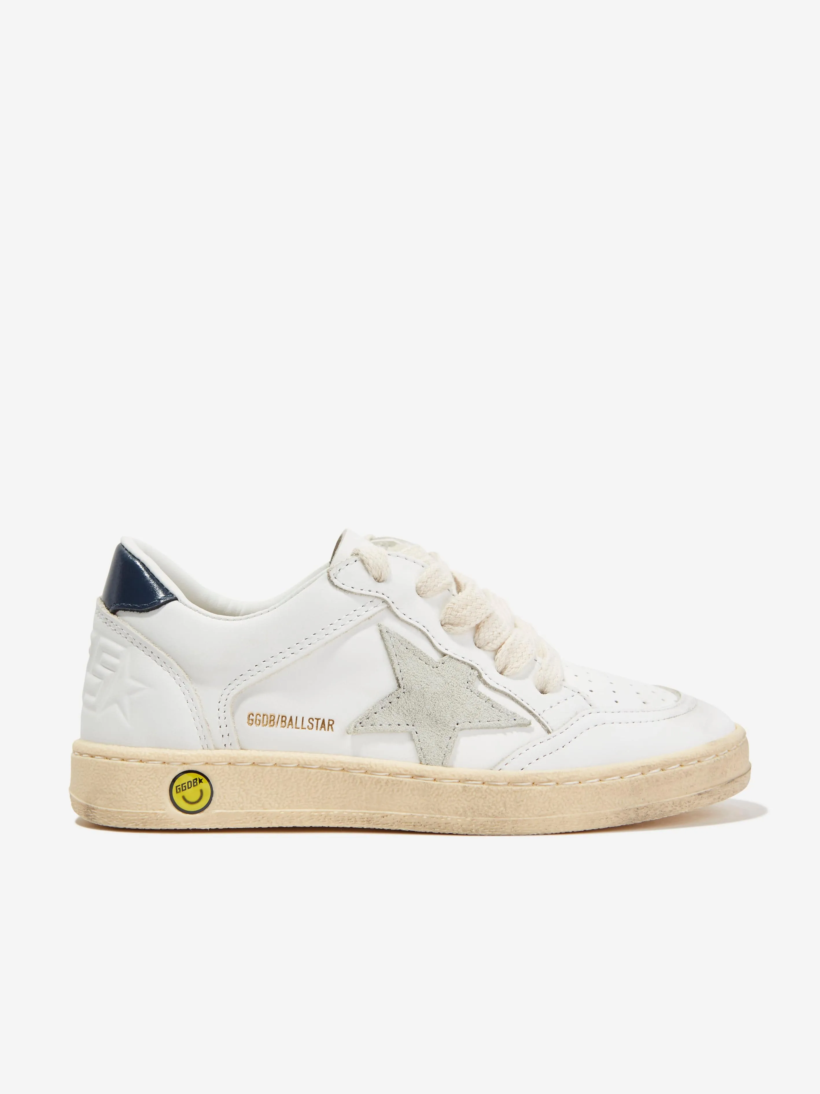 Golden Goose Kids Leather Ballstar Trainers in White