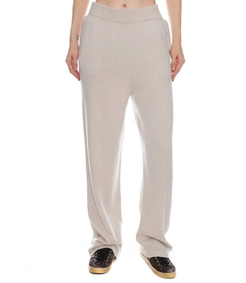 GOLDEN GOOSE NATURAL WHITE CASHMERE BLEND WOMEN’S JOGGERS