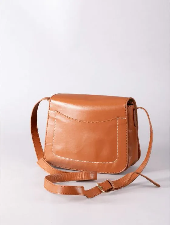 Grange Leather Saddle Bag in Tan