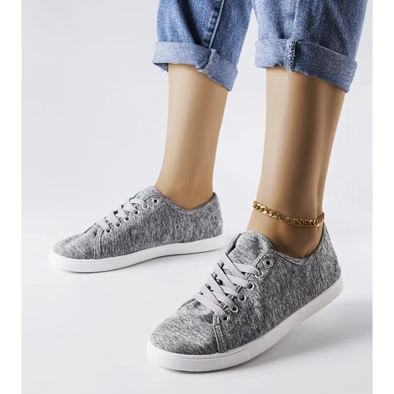 Gray textile sneakers from Razan grey