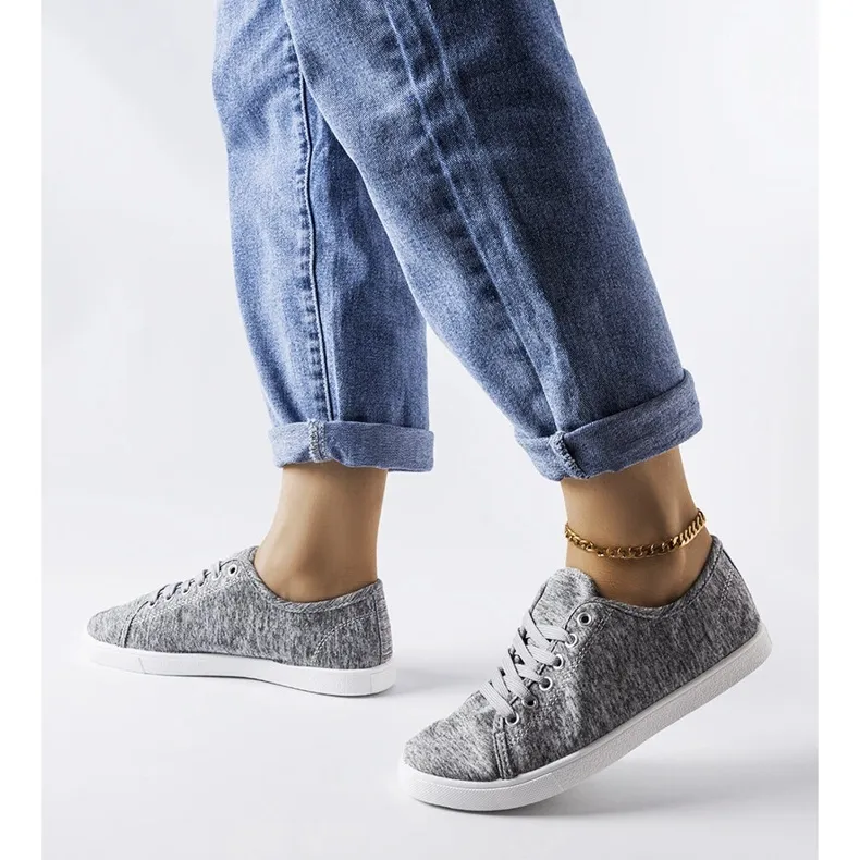 Gray textile sneakers from Razan grey