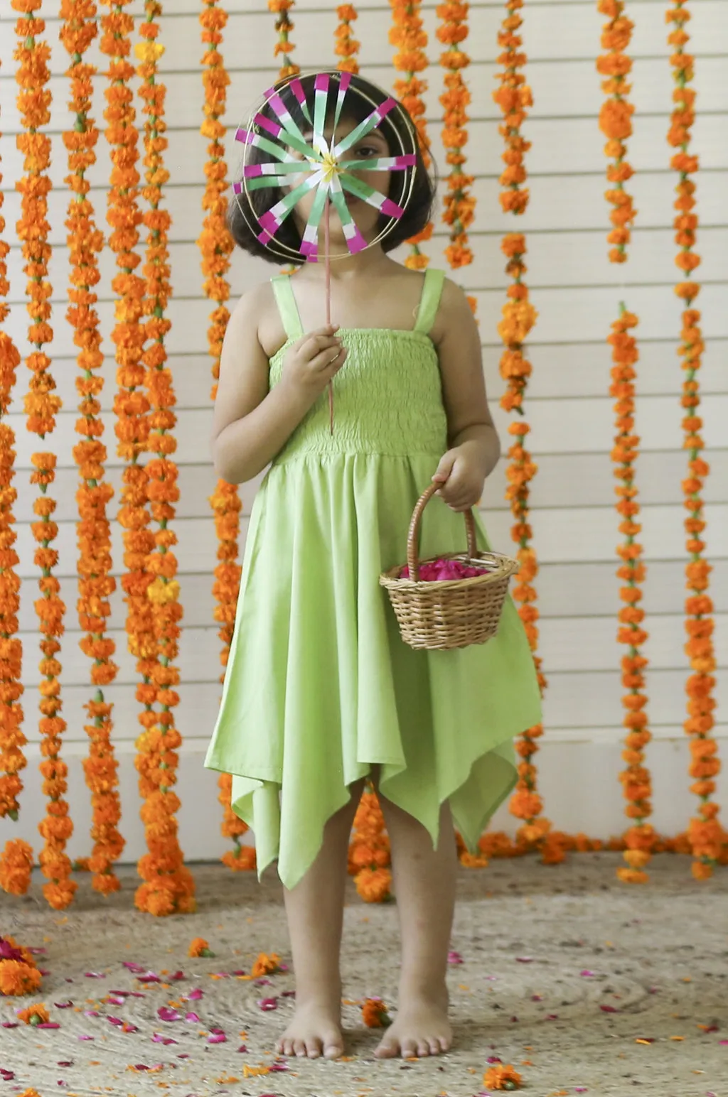 Green Smocking Dress