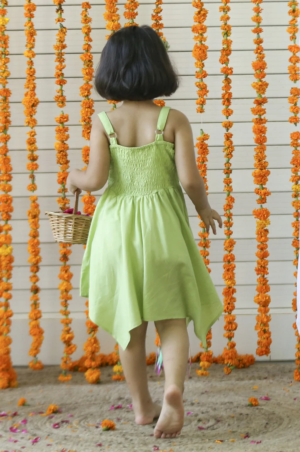 Green Smocking Dress