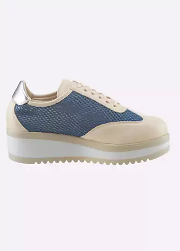 Heine Lace-Up Wedge Trainers | Kaleidoscope