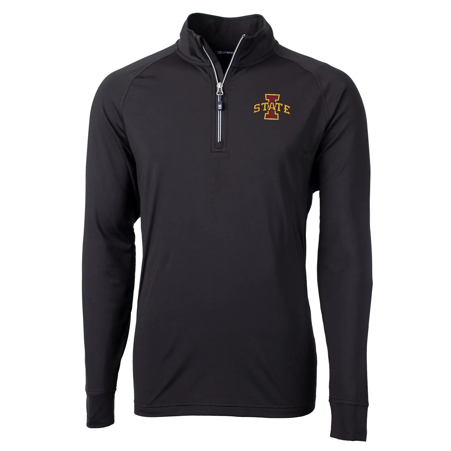 Iowa State Cyclones Cutter & Buck Black Big & Tall Adapt Eco Knit Quarter-Zip Pullover Jacket