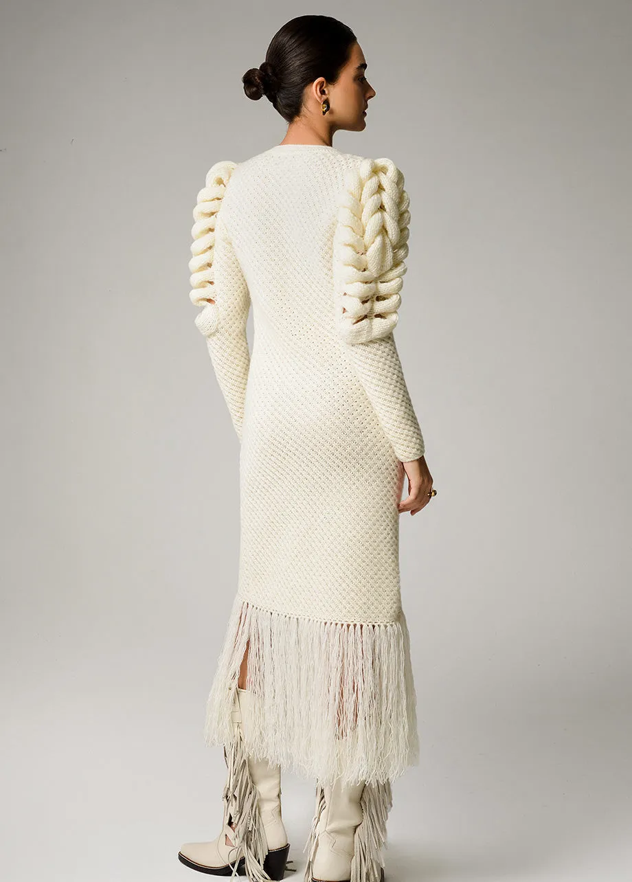 IVORY FRINGE DRESS