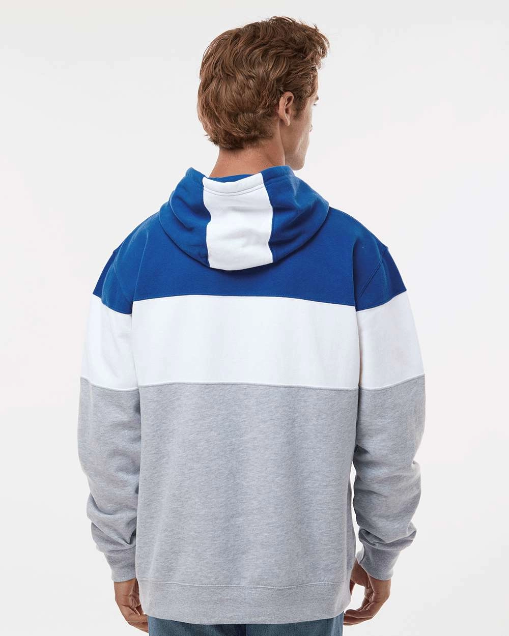 J America 8644 Varsity Fleece Colorblocked Hooded Sweatshirt SKU: 8644