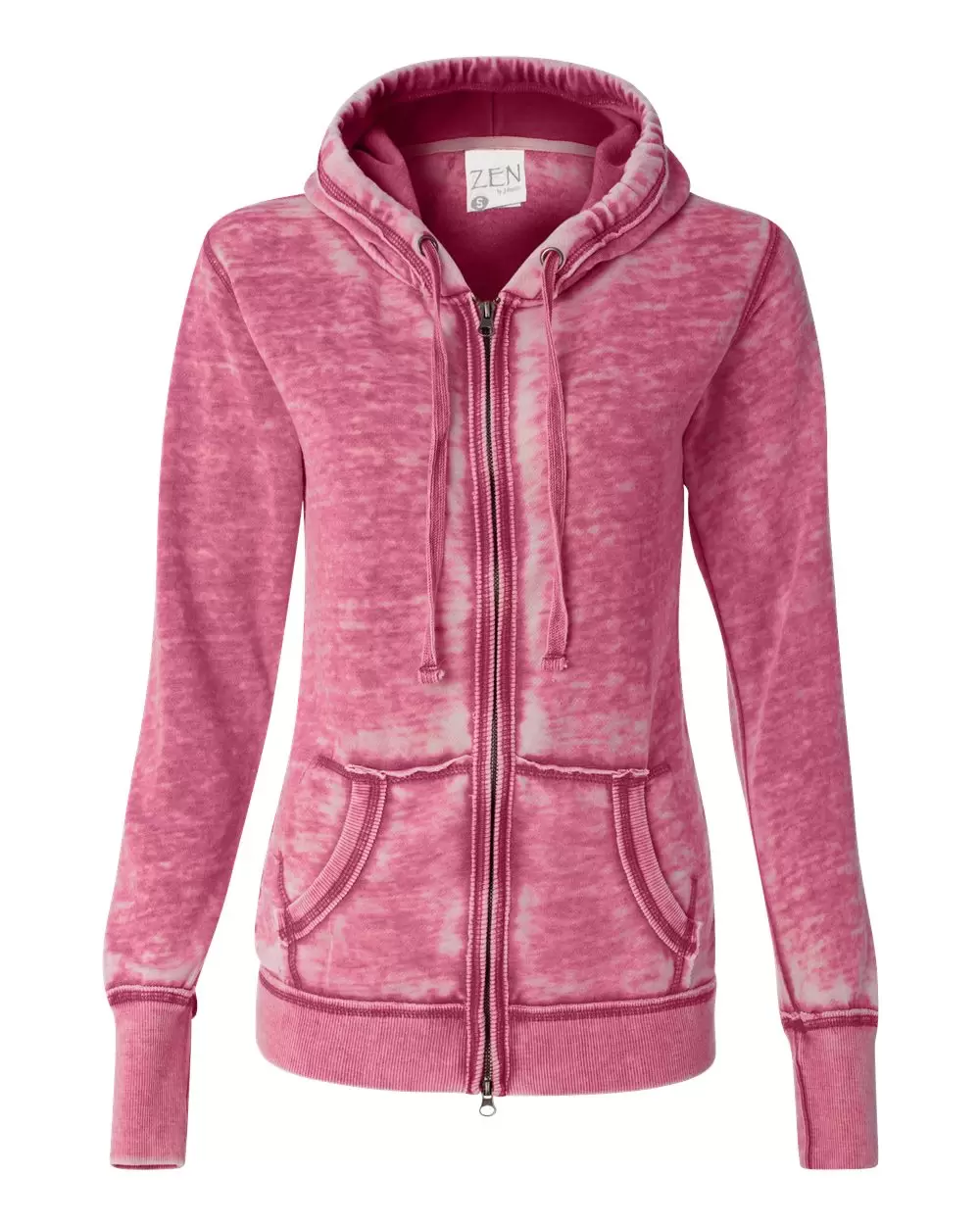 J America 8913 Women's Zen Fleece Full-Zip Hooded Sweatshirt SKU: 8913