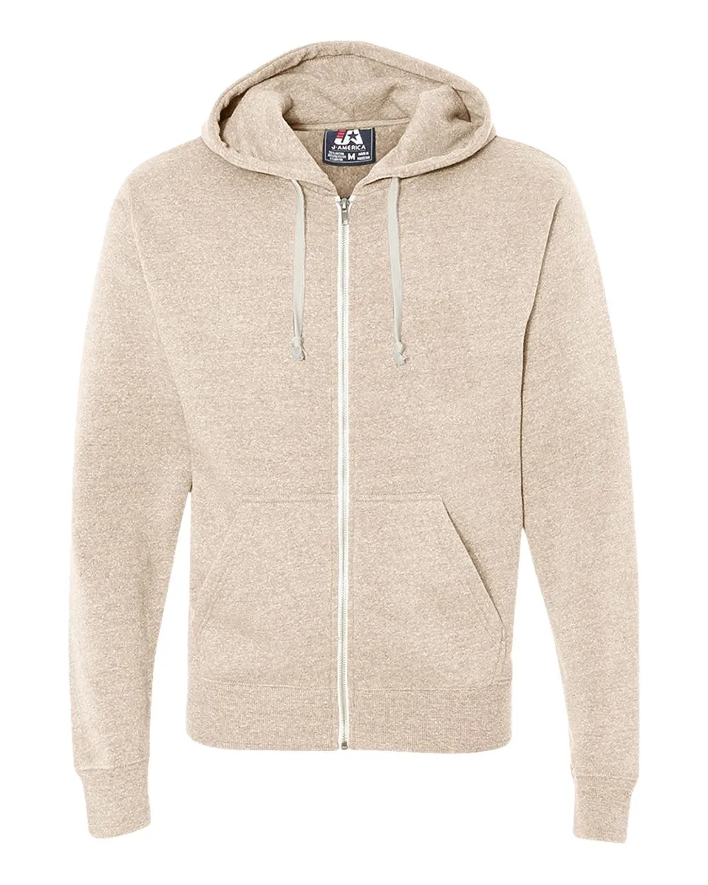 J8872 J-America Adult Tri-Blend Full-Zip Hooded Fleece SKU: J8872