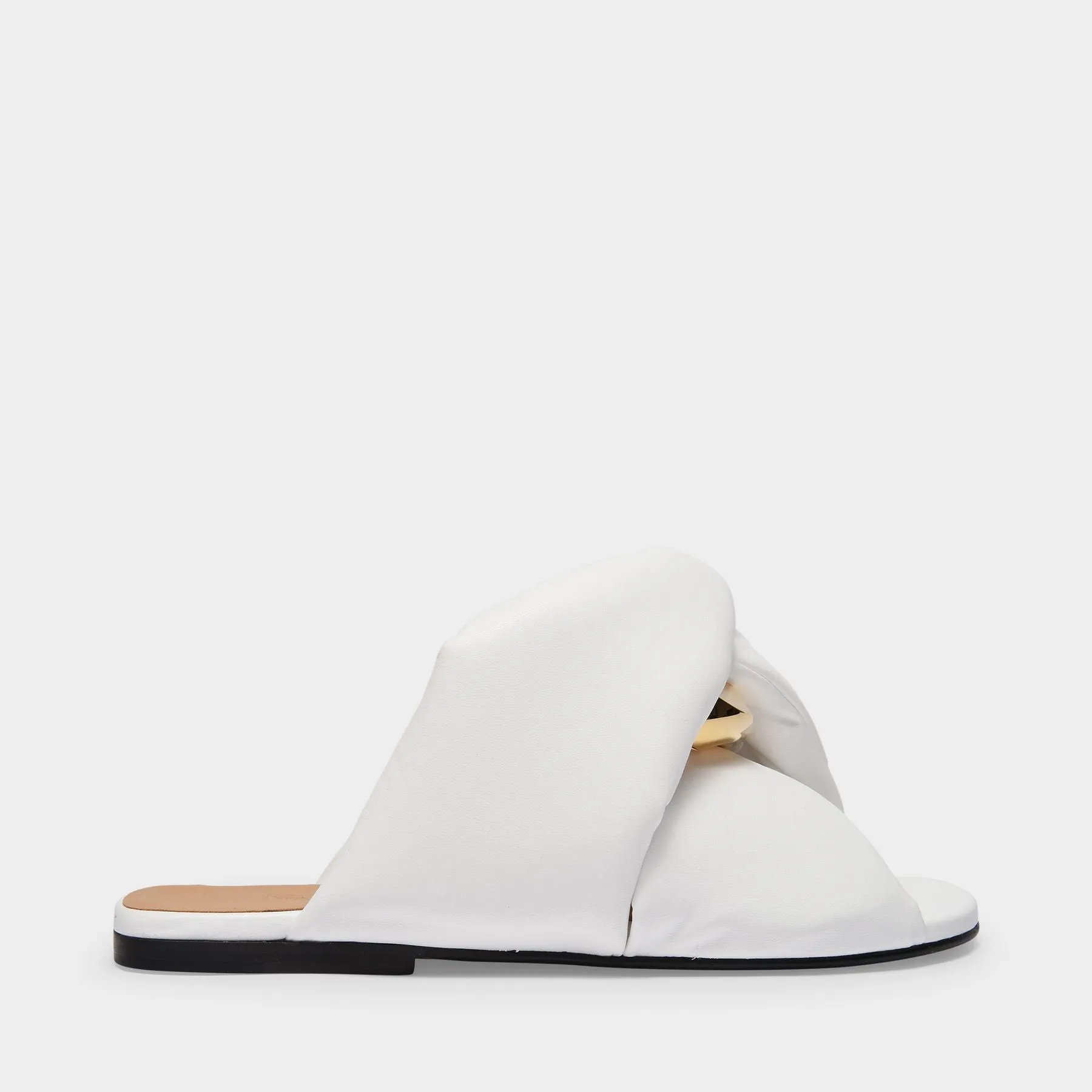 J.W. Anderson  Flat Twist Sandals in White Leather