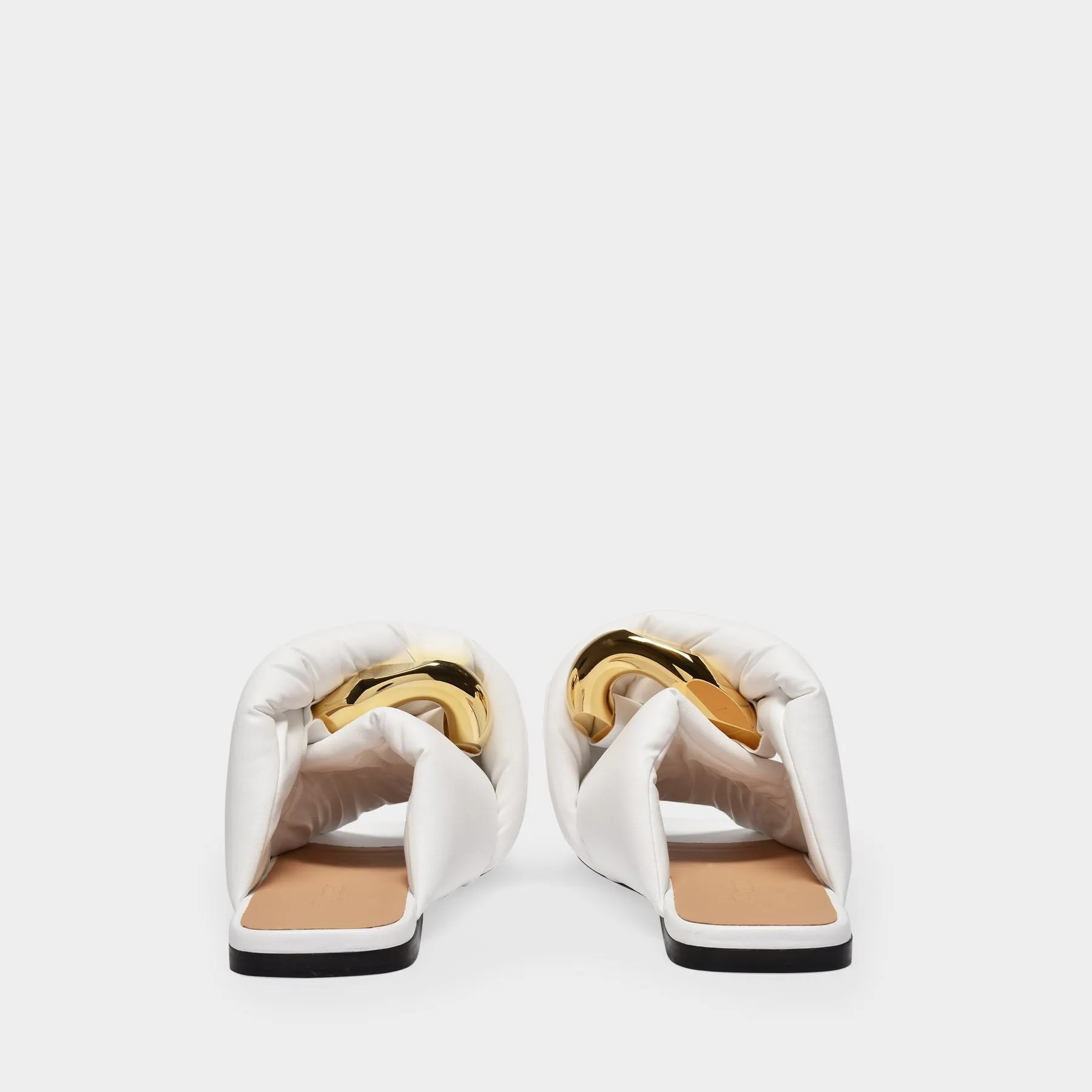 J.W. Anderson  Flat Twist Sandals in White Leather