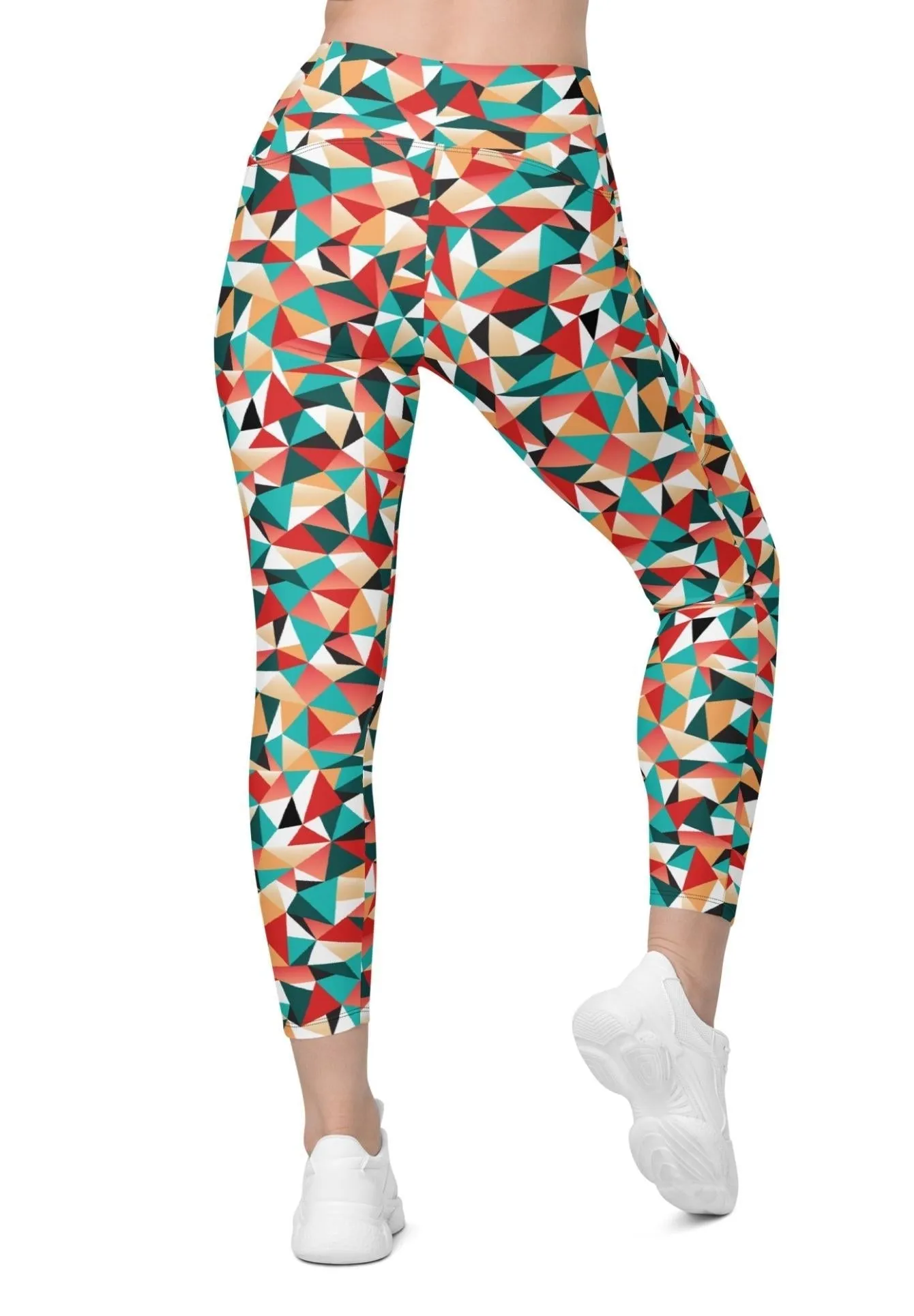 Kaleidoscopic Crossover Leggings With Pockets