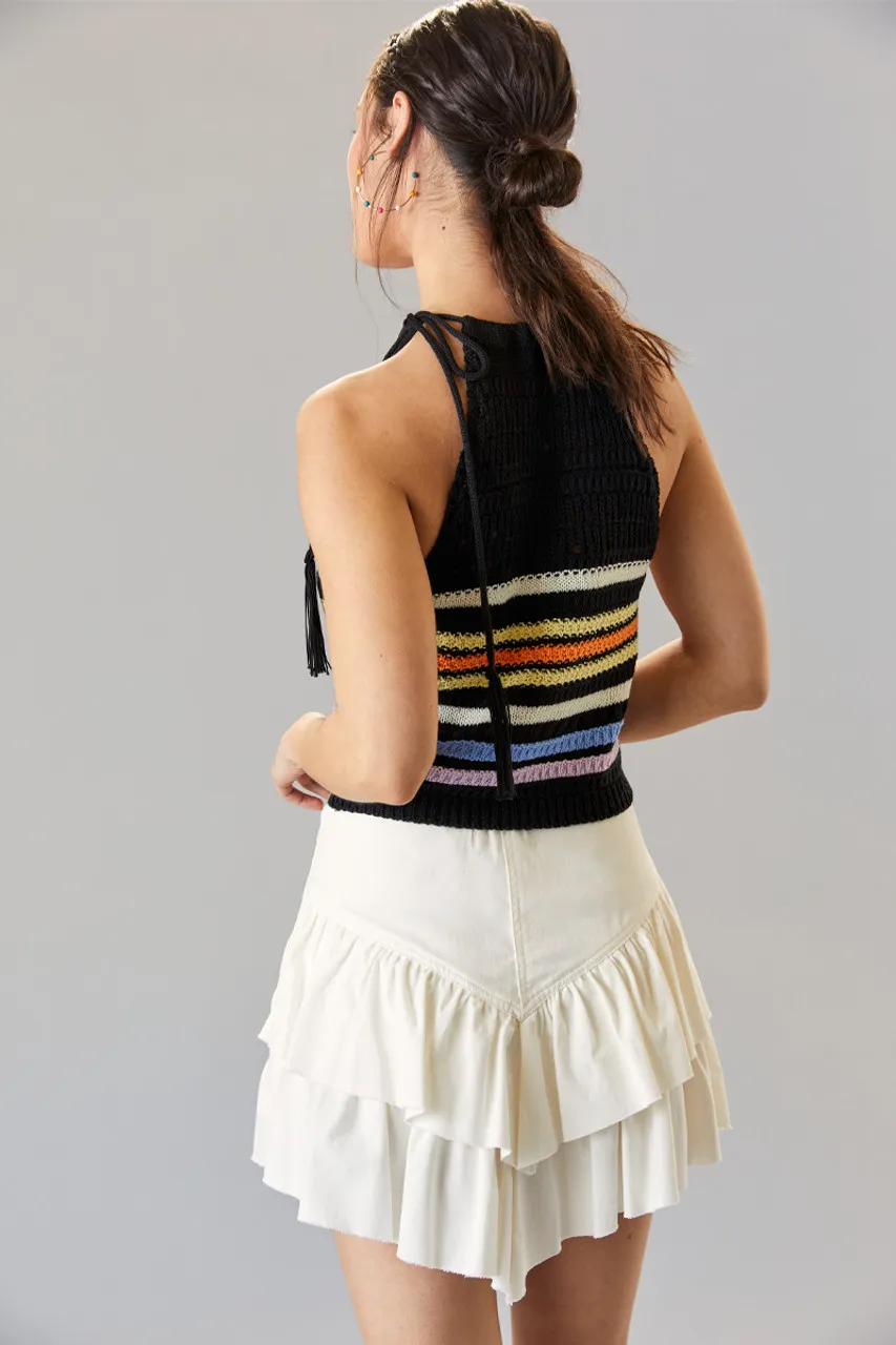 Karter Crochet Striped Tank Top