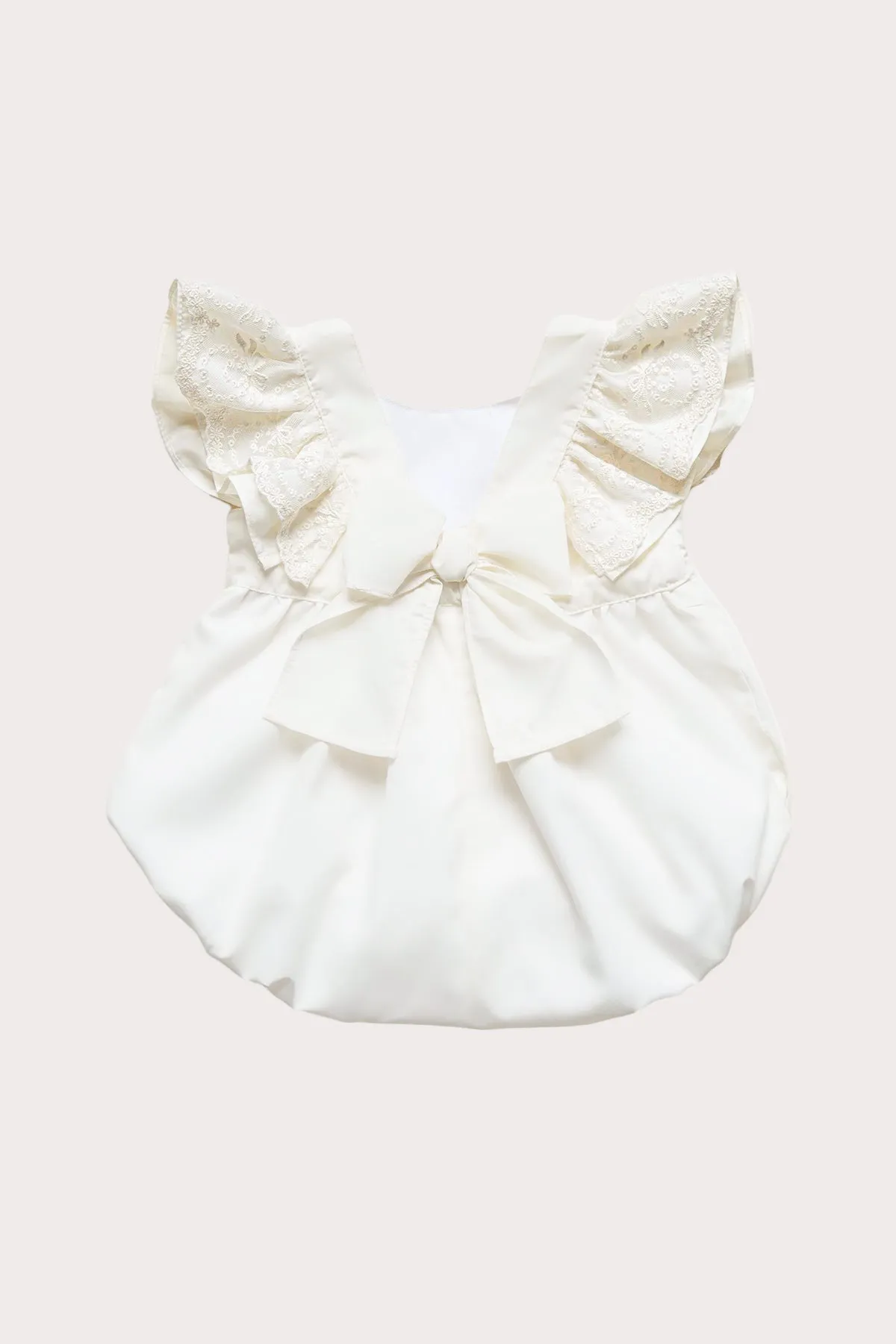 Lace Flutter Shoulder Romper - Ivory (3M - 3Y)