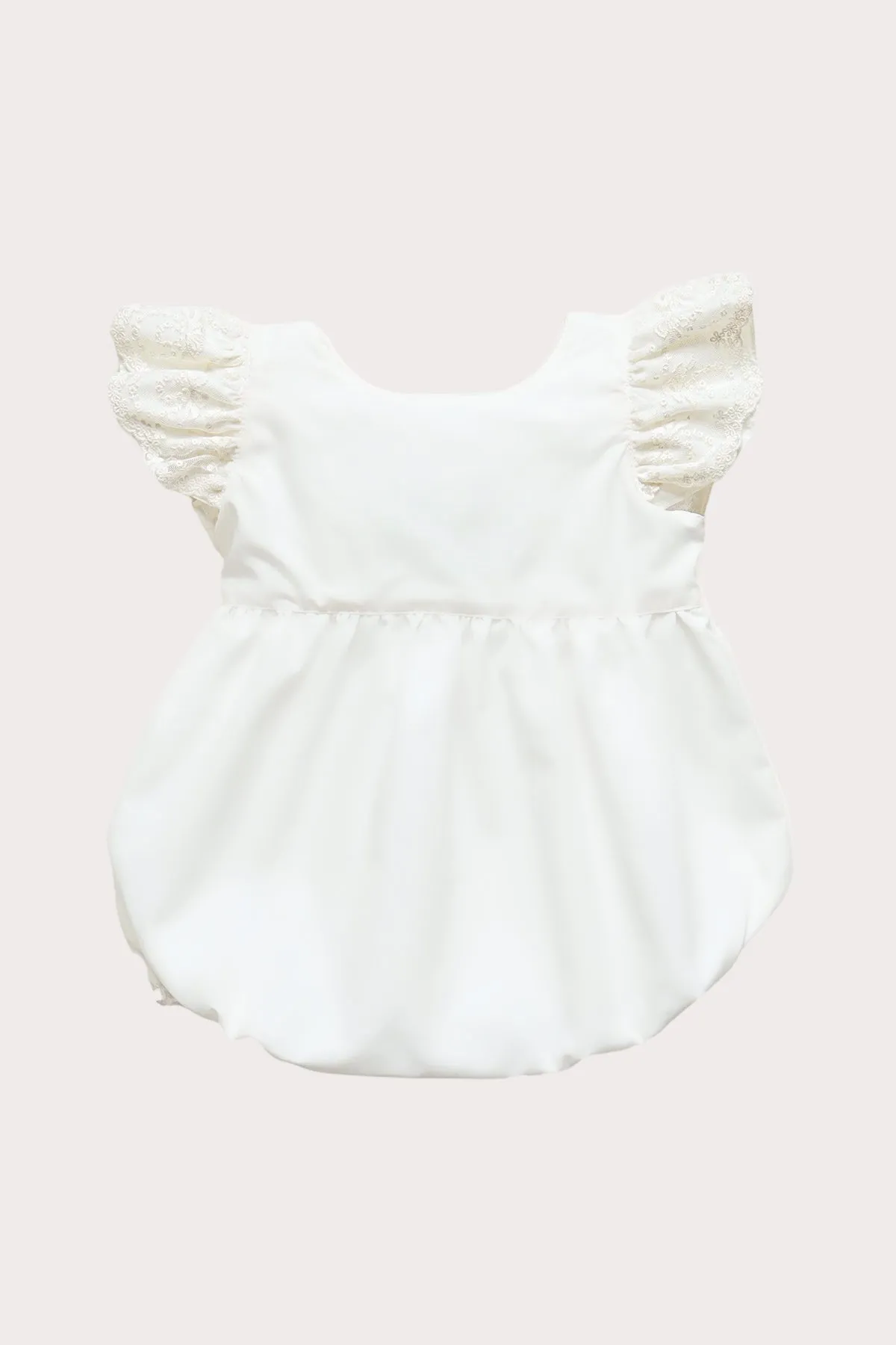 Lace Flutter Shoulder Romper - Ivory (3M - 3Y)