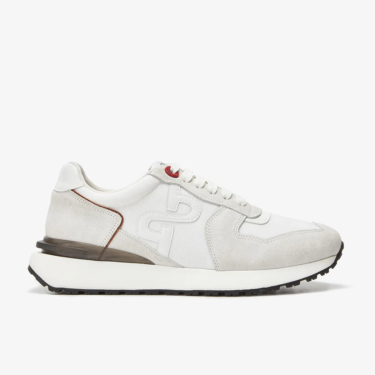 Lace-Up Suede Sneakers White 