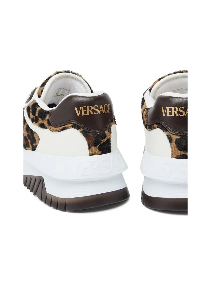 Leopard Print Paneled Sneakers