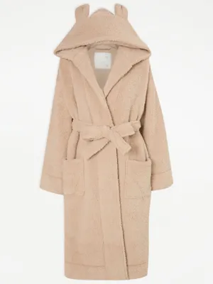 Light Brown Bear Hooded Fleece Dressing Gown | Lingerie | George at ASDA