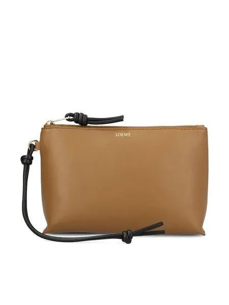 LOEWE Stylish Brown Knot T Pouch Handbag for Women