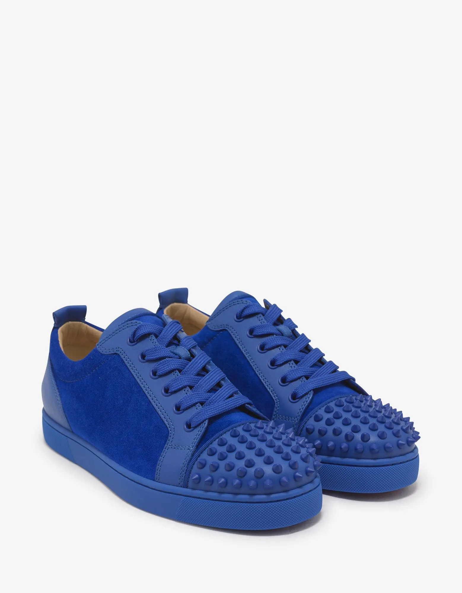 Louis Junior Spikes Flat Blue Calf & Suede Trainers