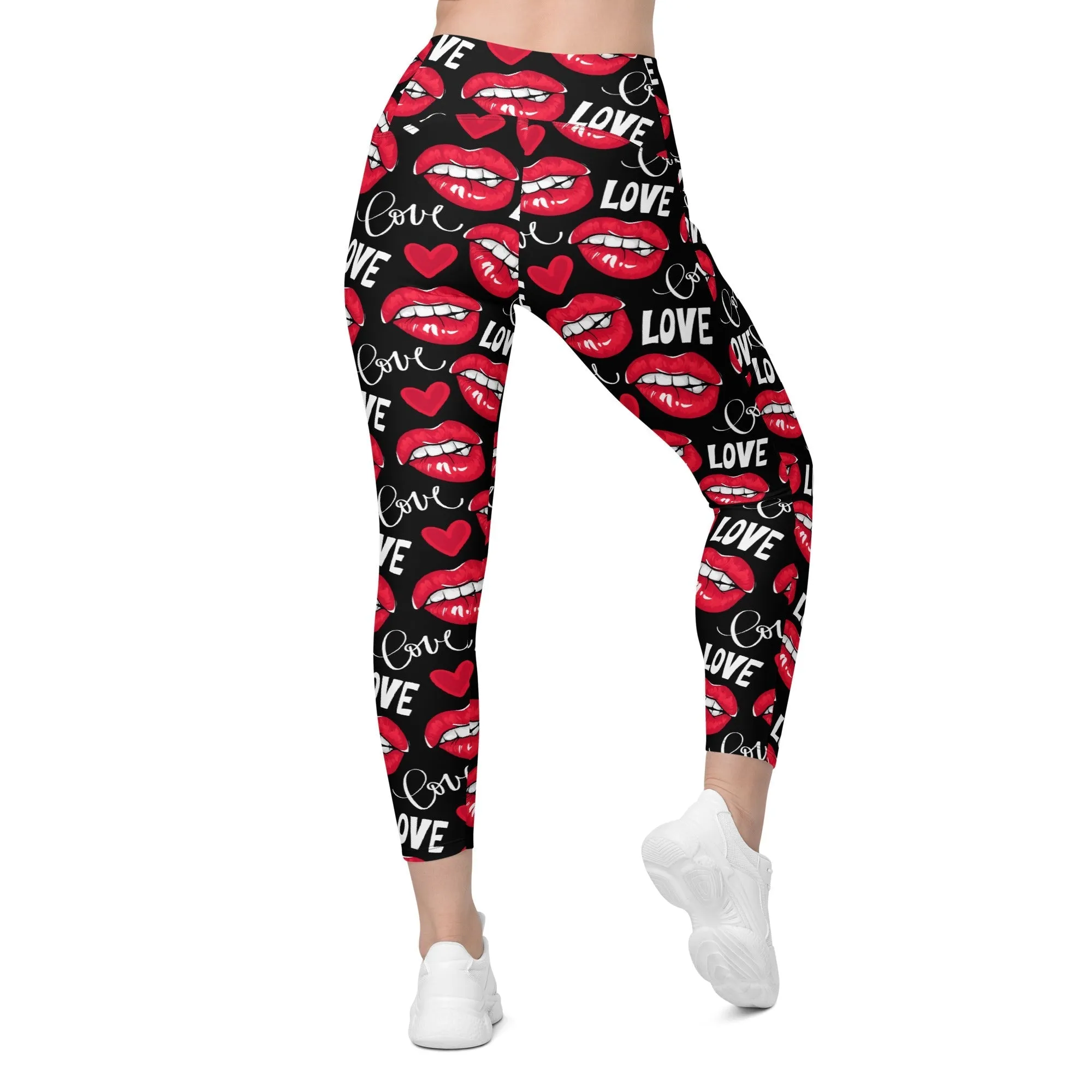 Love & Kisses Crossover Leggings With Pockets