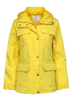 Lucky Brand - Yellow Hooded Zipper front Weather Jacket Sz L