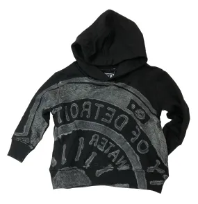 Manhole Cover Pullover Hoodie, Toddler or Youth Size. Spirit of Detroit Kid's Sweatshirt, Black