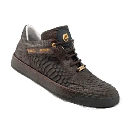 Mauri Thai 8516 Python & Pebble Grain Sneakers Dark Brown (Special Order)