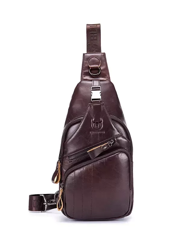 Men Bag Deep Brown Leather One Piece Backpack