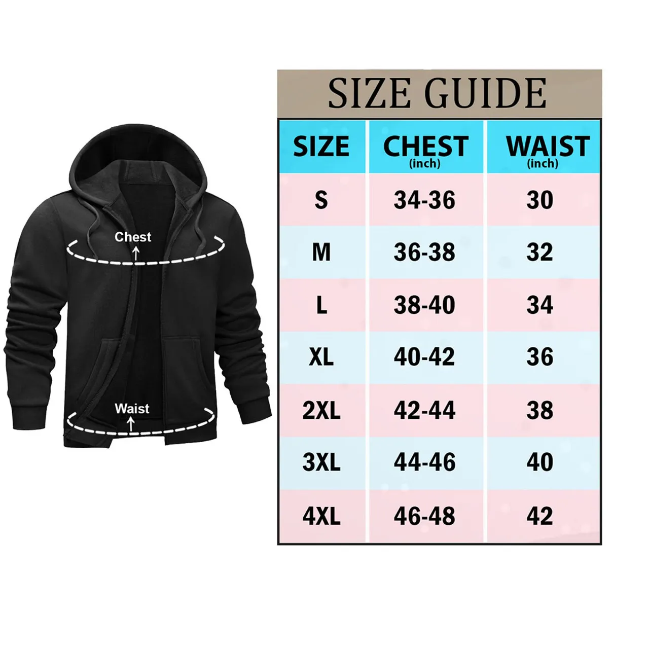 Men's Fleece-Lined Full-Zip Hoodie